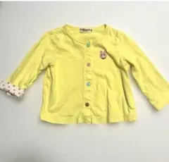 ミキハウスうさこホットビスケッツイエローカーディガン80