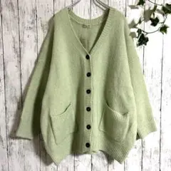 SM2/サマンサモスモス　Vネックロングカーディガン　グリーン　フリー