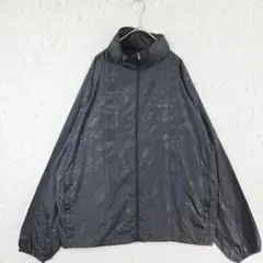 ナイロンジャケット 総柄　ブラック　XXL 大きいサイズ ウィンドブレーカー