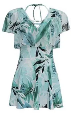 ☆未使用品☆ 体型カバー ワンピース水着オールインワン 可愛い 温泉水着 海水浴