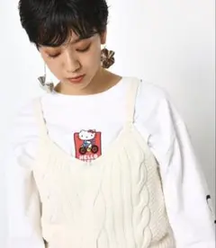 ロデオクラウン　ケーブル編み ニットキャミソール