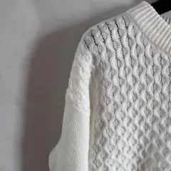 GUケーブル編みセーター Mサイズ ホワイト