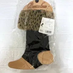 ブーツデコ ファー レッグウォーマー トレンカ ヒョウ柄 ソックス お洒落