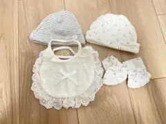 ベビー帽子・スタイ・靴下セット