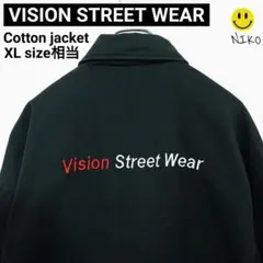 ビジョンストリートウェア 刺繍 ロゴ コットン コーチジャケット 黒 М