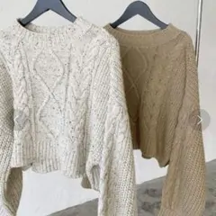 Lian ミックスカラーケーブルニット　インフルエンサーyuiさんコラボ