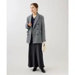 新品未使用IENAイエナダブルサテンスカート40ブラック黒