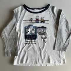 familiar 電車プリント 長袖Tシャツ 100cm