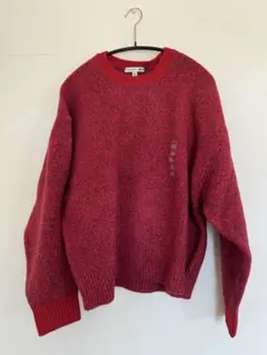 ユニクロ　新品タグ付き　スフレヤーン　カラーミックスクルーセーター　赤