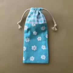 ハンドメイド　お箸袋　お箸入れ　歯ブラシ入れ　花柄　チェック