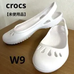 ✨未使用✨ crocs マリンディ　フラットシューズ　w9 サンダル　人気　白のサムネイル