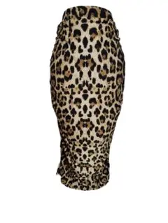 ✨ヒョウ柄ラップスカート ミディ丈 美品✨