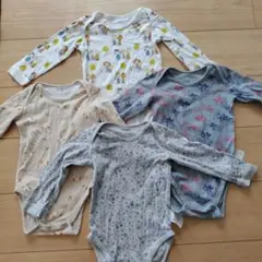 ユニクロ　ベビー ロンパース 4枚セット 長袖 90