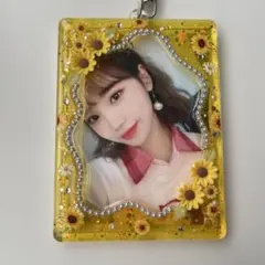 トレカキーホルダー　トレカ　レジン　デコ　硬質　ケース　トレカケース　ひまわり