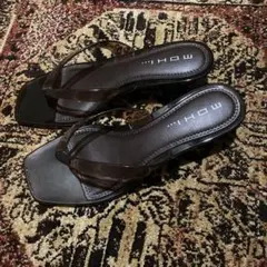 MOHI トングサンダル クリアヒール ブラウン　37 美品のサムネイル