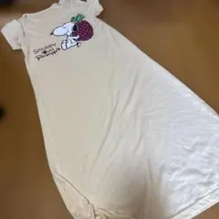スヌーピー パイナップル 半袖ロングワンピース