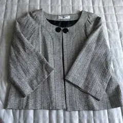 NATURAL BEAUTY BASIC ジャケット L 白黒ミックスグレー