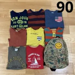 男の子 秋冬服 長袖 トレーナー ロンT リュック 9点 まとめ売り 90