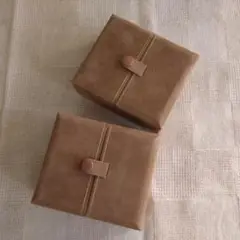 ベルベットジュエリーボックス　空箱　アクセサリーケース　ブラウン