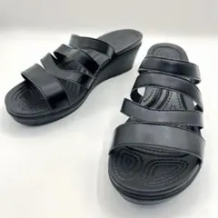 【廃盤】クロックス レイ ウェッジ サンダル W7 ブラック 厚底 コンフォートのサムネイル