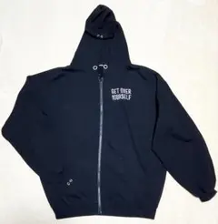 しまむら　ブラック フルジップパーカー　M