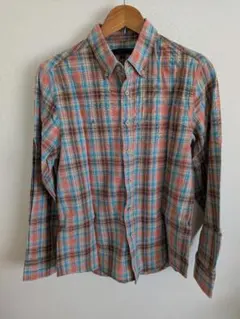 チェック柄 長袖ネルシャツ