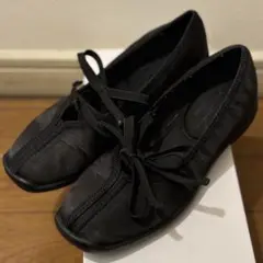 ほぼ未使用＊ショッパー付きLeTalon ダブルリボンバレリーナ 22.5cm