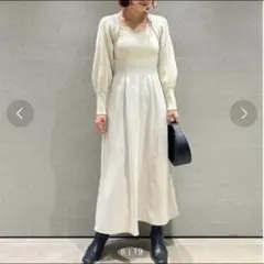 FRAY I.D フレイアイディー スクエアーネックコンビワンピース アイボリー