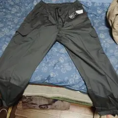 ダークグレー カーゴパンツ ウエストゴム