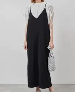 美品　ロペピクニック　Vラインキャミワンピース キャミワンピ　ブラック
