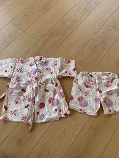 女の子 甚平 100 金魚 和柄 夏祭り 花火 上下セット