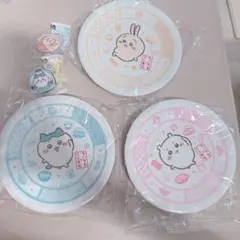 【くら寿司】　ちいかわ　ハチワレ　うさぎ　お皿3枚セット　オマケ付き