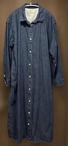 無印良品 洗いざらしデニム 長袖シャツワンピース XL