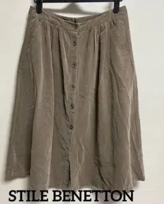 STILE BENETTON ベージュ ボタンダウン ひざ丈