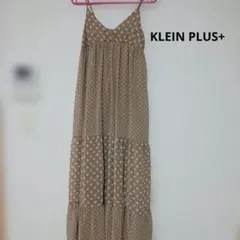 KLEIN PLUS+ キャミワンピ ロング ベージュ ドット柄 サイズ38のサムネイル