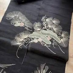藍染筒描き三巾加賀のれん時代物木綿古布 ソ-360 - メルカリ