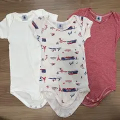 PETIT BATEAU ロンパース 半袖ボディ 3枚 18m/80cm