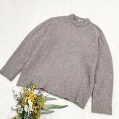 美品✨【ジーユー】メンズ ブラッシーニットクルーネックセーター S ●