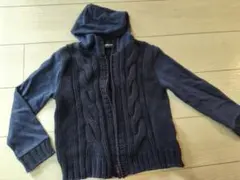 COMME CA ISM ケーブル編みパーカー 100cm