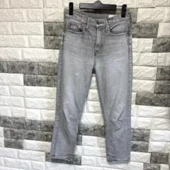 【アッパーハイツ】upper hightsグレー ダメージ加工 スリムデニムF