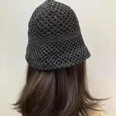 新品未使用　LOWRYS FARM スカシランプハット　黒　即納◎