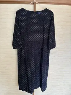 HUMAN WOMAN 黒ドット柄ワンピース Mサイズ
