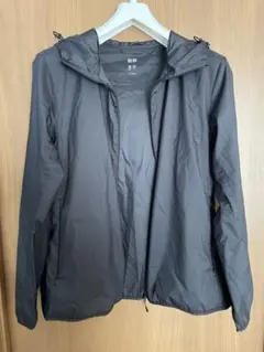 ブラック フード付き ナイロンパーカー M