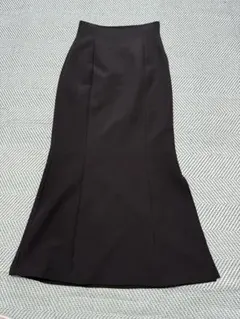 黒 マーメイドスカート スリット入り レディース ロングスカート