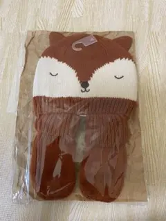 ニット帽子と手袋のセット　2-6m