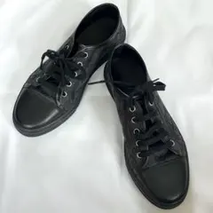 【美品】GUCCI グッチ スニーカー ブラック レザー GGキャンバス