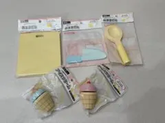 【新品未使用】木製おもちゃ　おままごと　まな板　包丁　調理スプーン　アイス