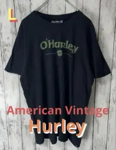 90s Vintage Hurley O'Hurley ブラック Tシャツ L