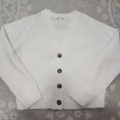 GU スポンジニットVネックカーディガン オフホワイト