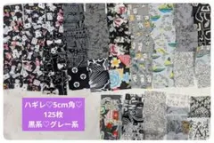 ハギレ♡5cm角♡125枚セット♡黒♡ブラック♡グレー